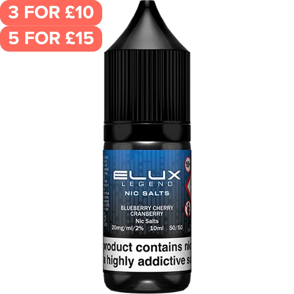 Blueberry Cherry Cranberry ELUX Legend Nic Salts E-Liquid 10ml