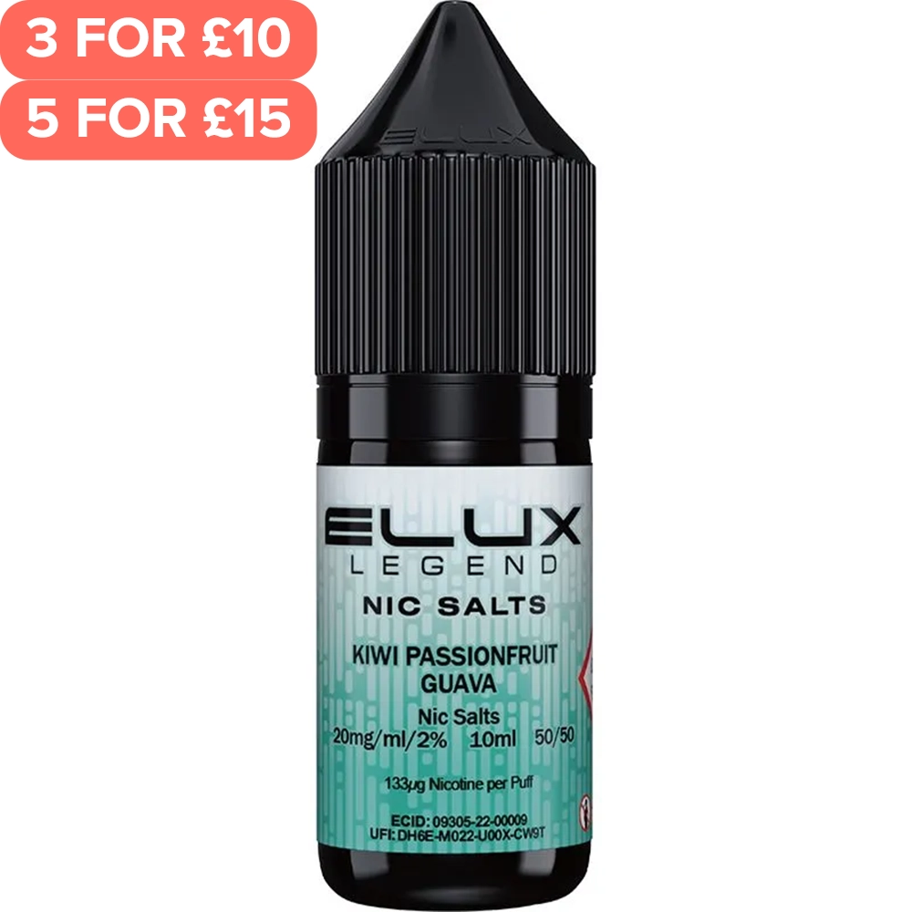 Kiwi Passionfruit Guava ELUX Legend Nic Salts E-Liquid 10ml