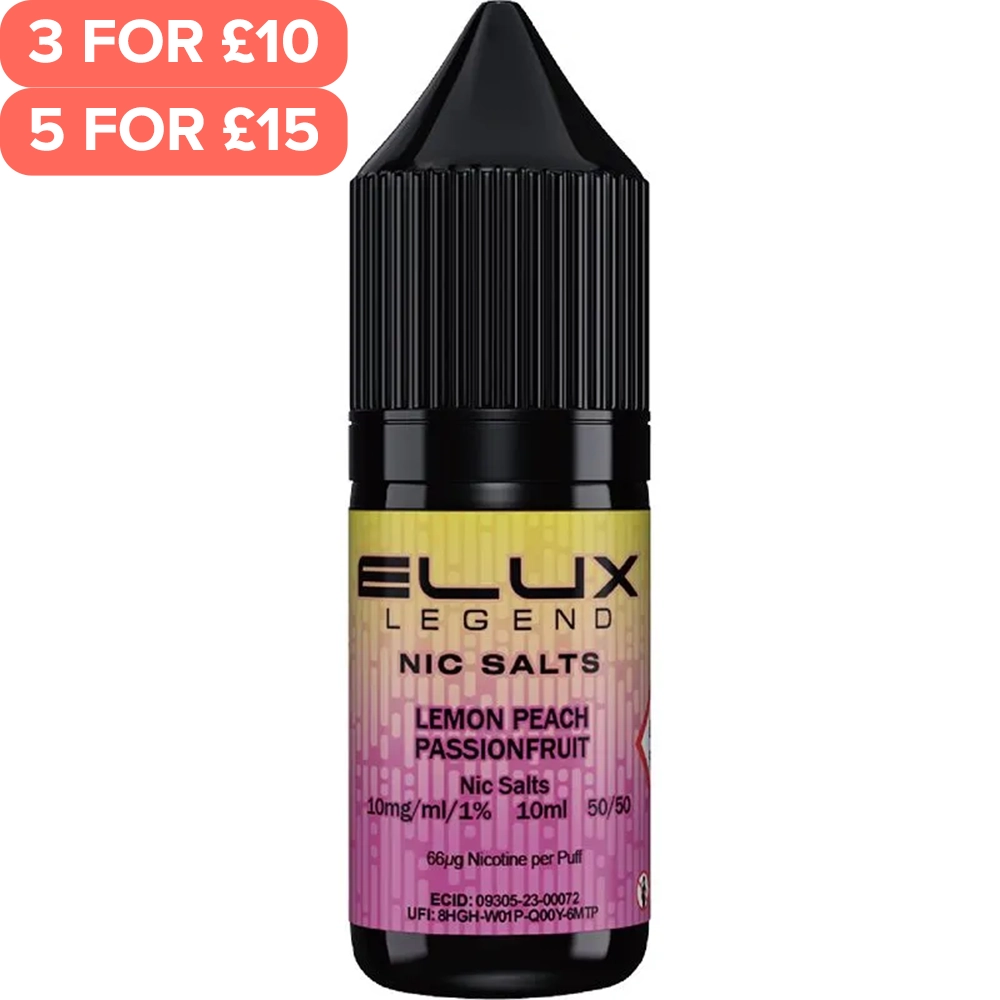 Lemon Peach Passionfruit ELUX Legend Nic Salts E-Liquid 10ml