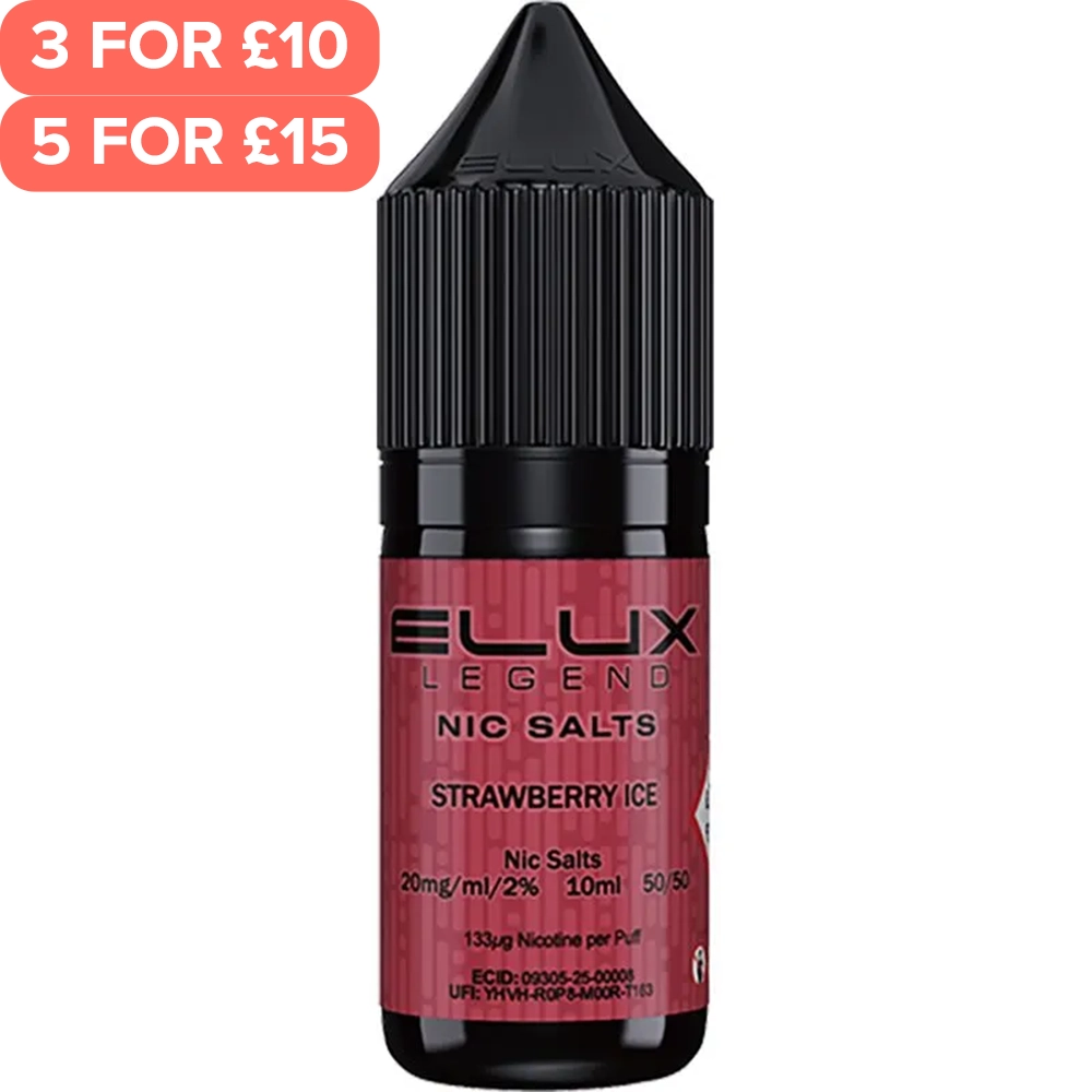 Strawberry Ice ELUX Legend Nic Salts E-Liquid 10ml