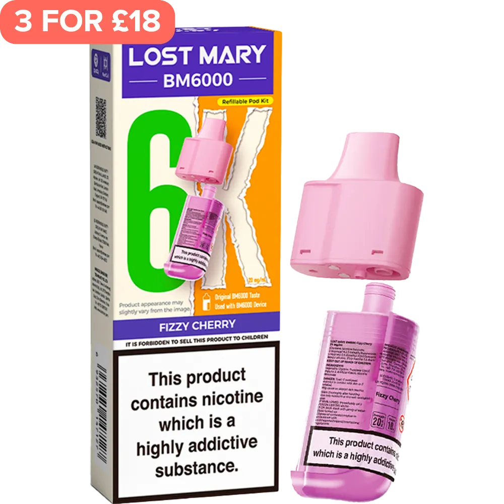 Fizzy Cherry Lost Mary BM6000 Pod & Refill 12ml