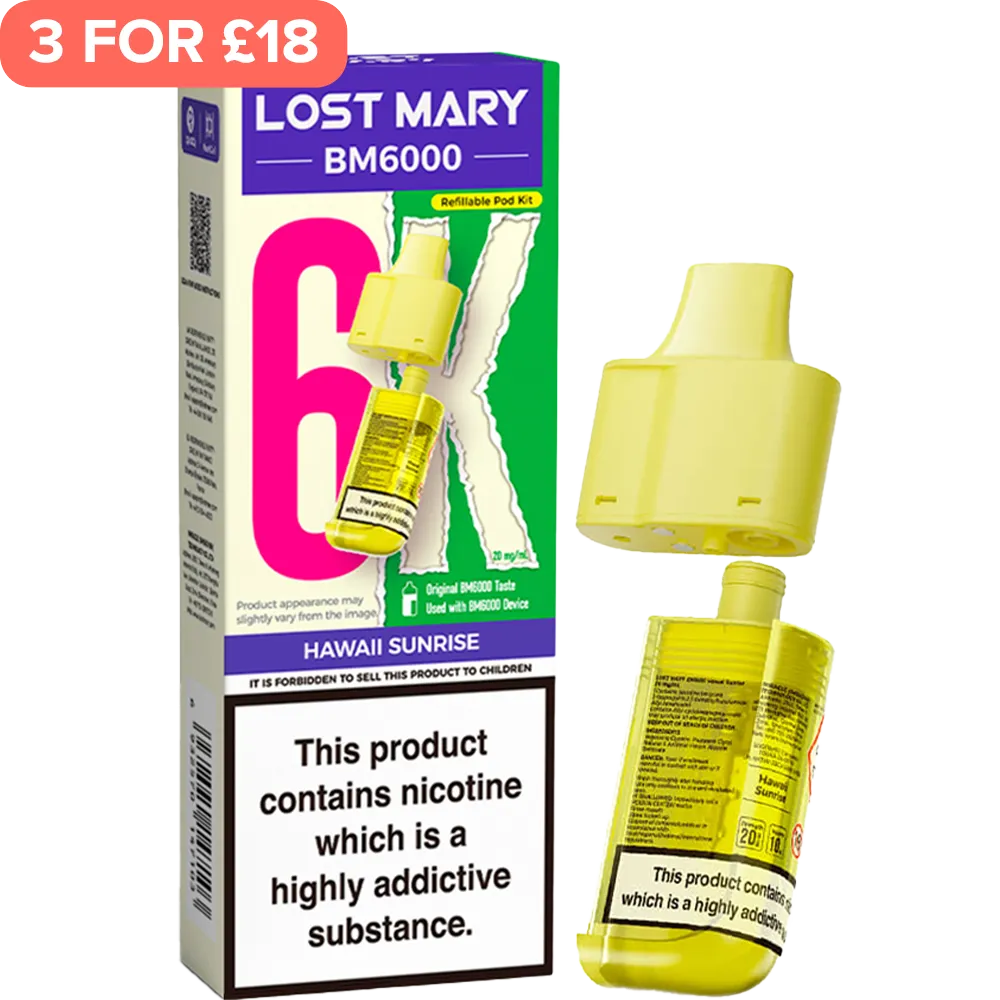 Hawaii Sunrise Lost Mary BM6000 Pod & Refill 12ml