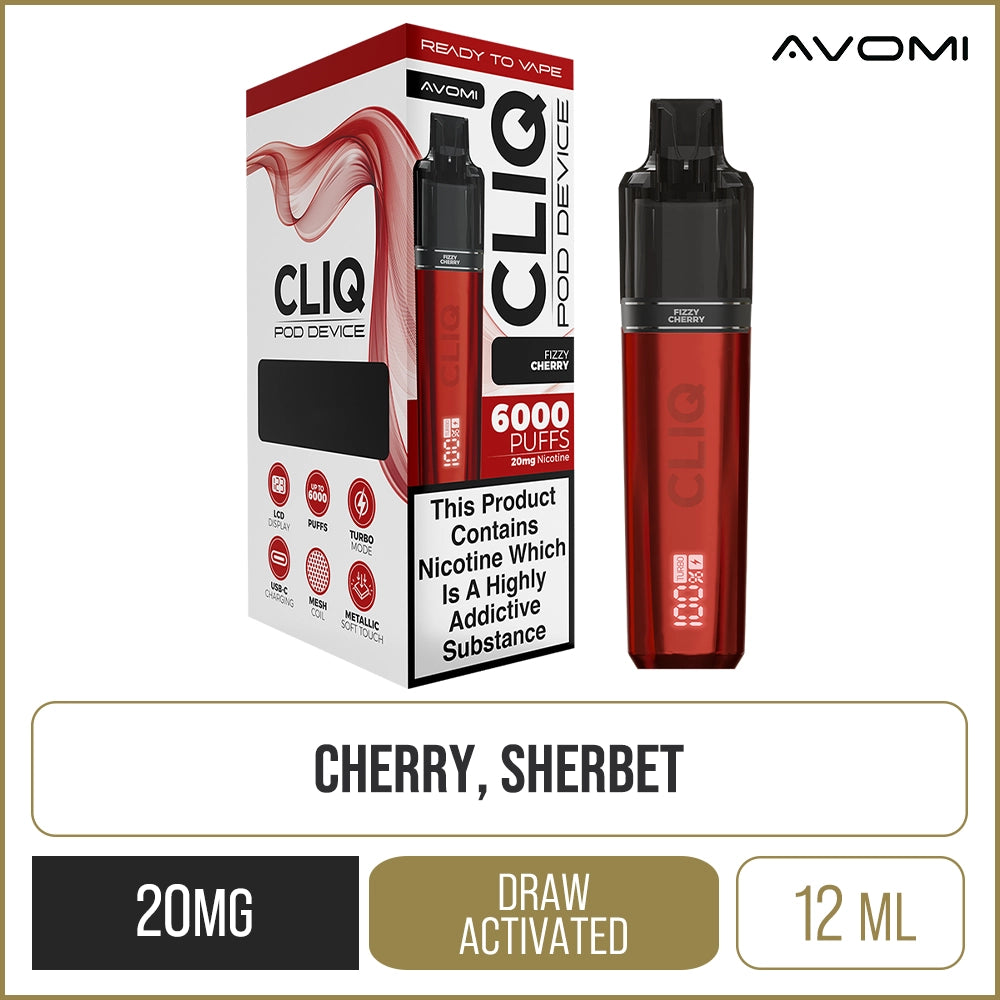 Fizzy Cherry Avomi CLIQ Pod Vape Kit 12ml