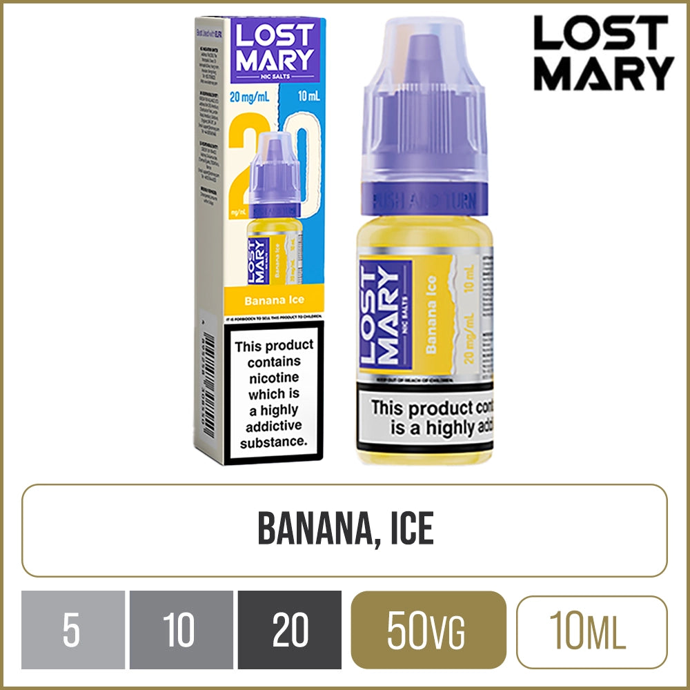 Banana Ice Lost Mary Nic Salts E-Liquid 10ml