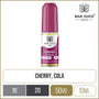 Cherry cola Bar Juice 5000 e-liquid on a white background with product information below in gold boxes.