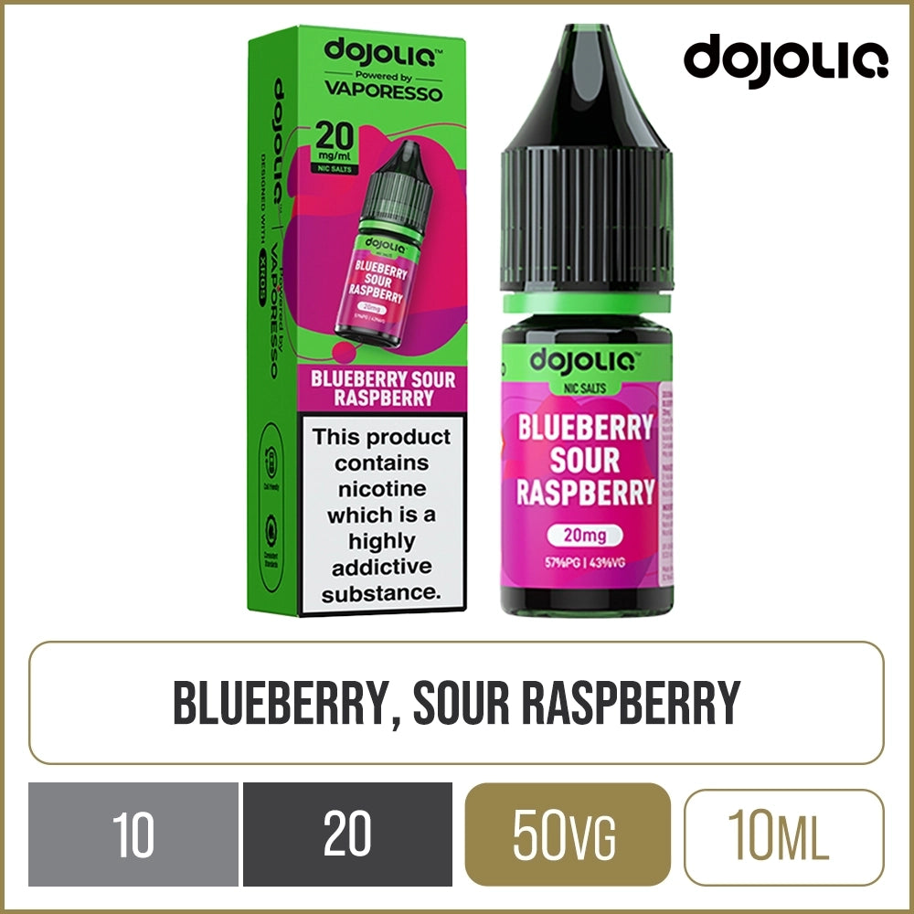 Blueberry Sour Raspberry DOJOLIQ Nic Salts By Vaporesso E-Liquid 10ml