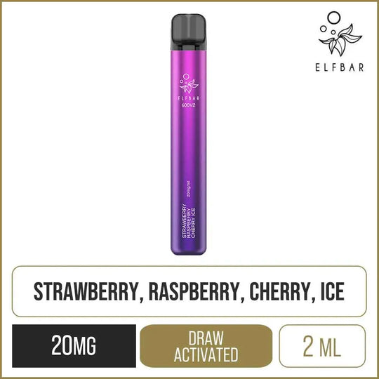 Elf Bar 600V2 Strawberry Raspberry Cherry Ice Disposable Vape