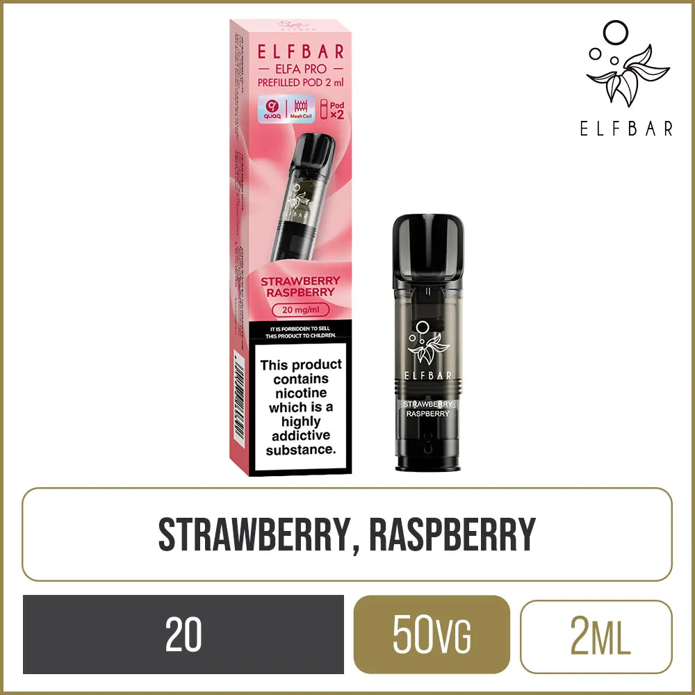 Elf Bar ELFA PRO Strawberry Raspberry Pods 2 Pack