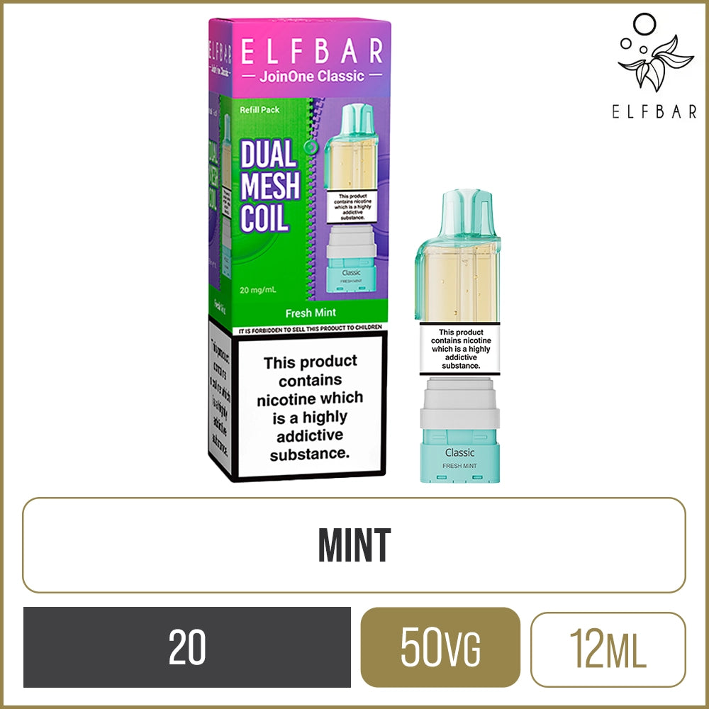 Fresh Mint Elf Bar JoinOne Classic Pod & Refill 12ml