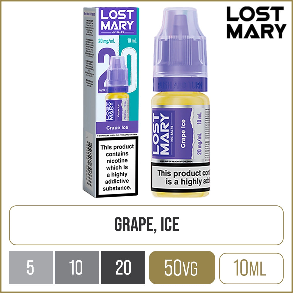 Grape Ice Lost Mary Nic Salts E-Liquid 10ml