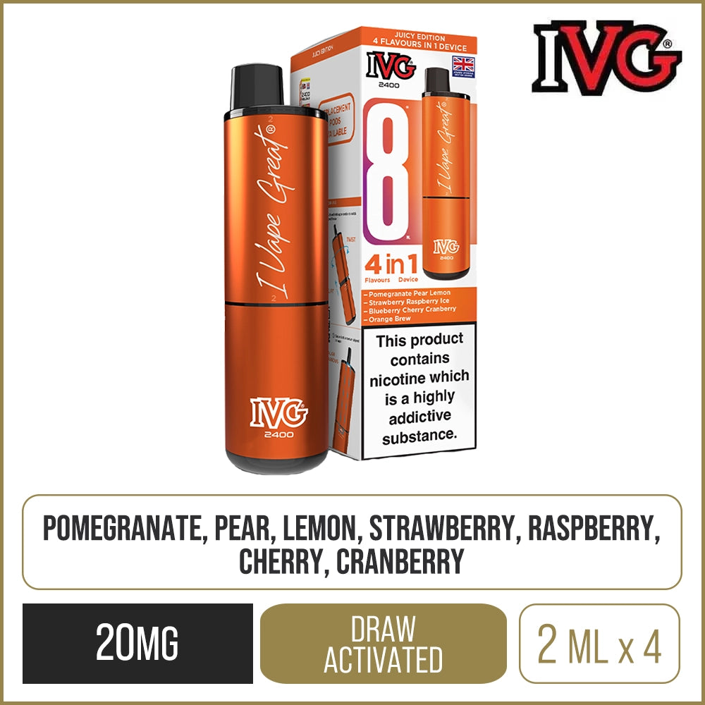 IVG 2400 4 in 1 Juicy Edition Pod Vape Kit 8ml