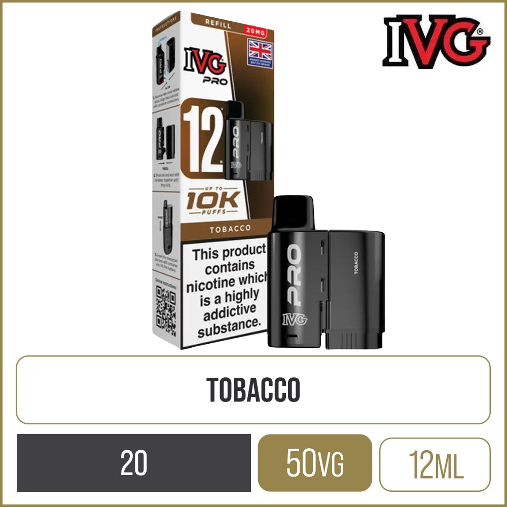 Tobacco IVG Pro 12 Pod & Refill 12ml