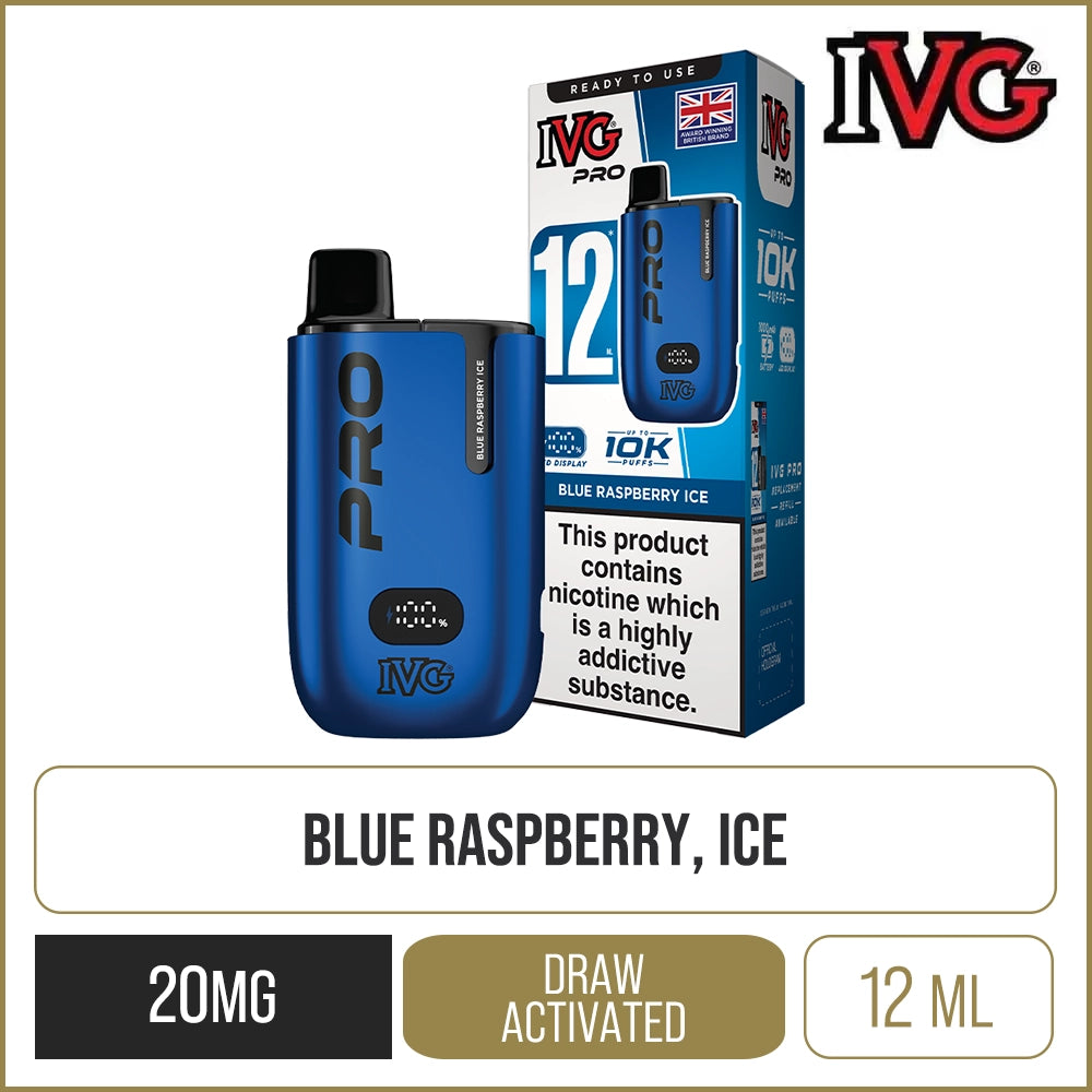 IVG Pro 12 Blue Raspberry Ice Pod Vape Kit 12ml