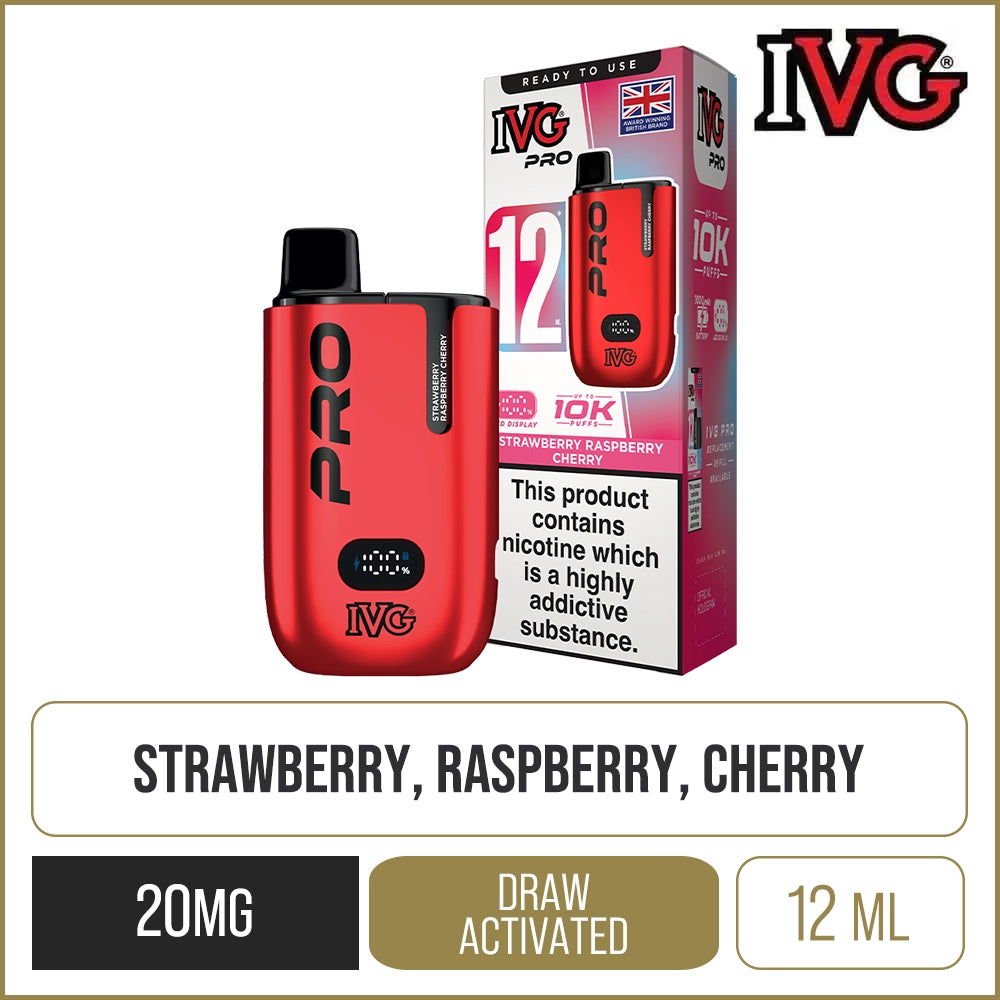 IVG Pro 12 Strawberry Raspberry Cherry Pod Vape Kit 12ml