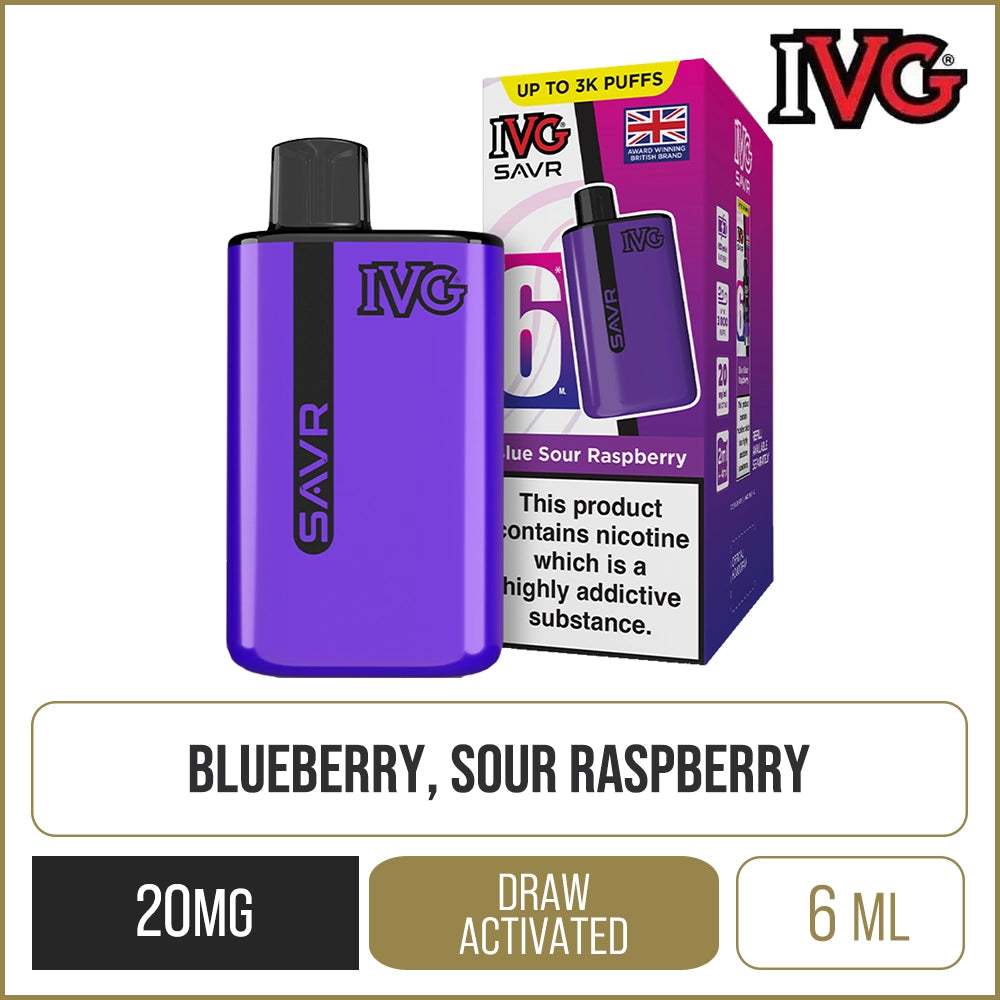 IVG SAVR Blue Sour Raspberry Pod Vape Kit 6ml
