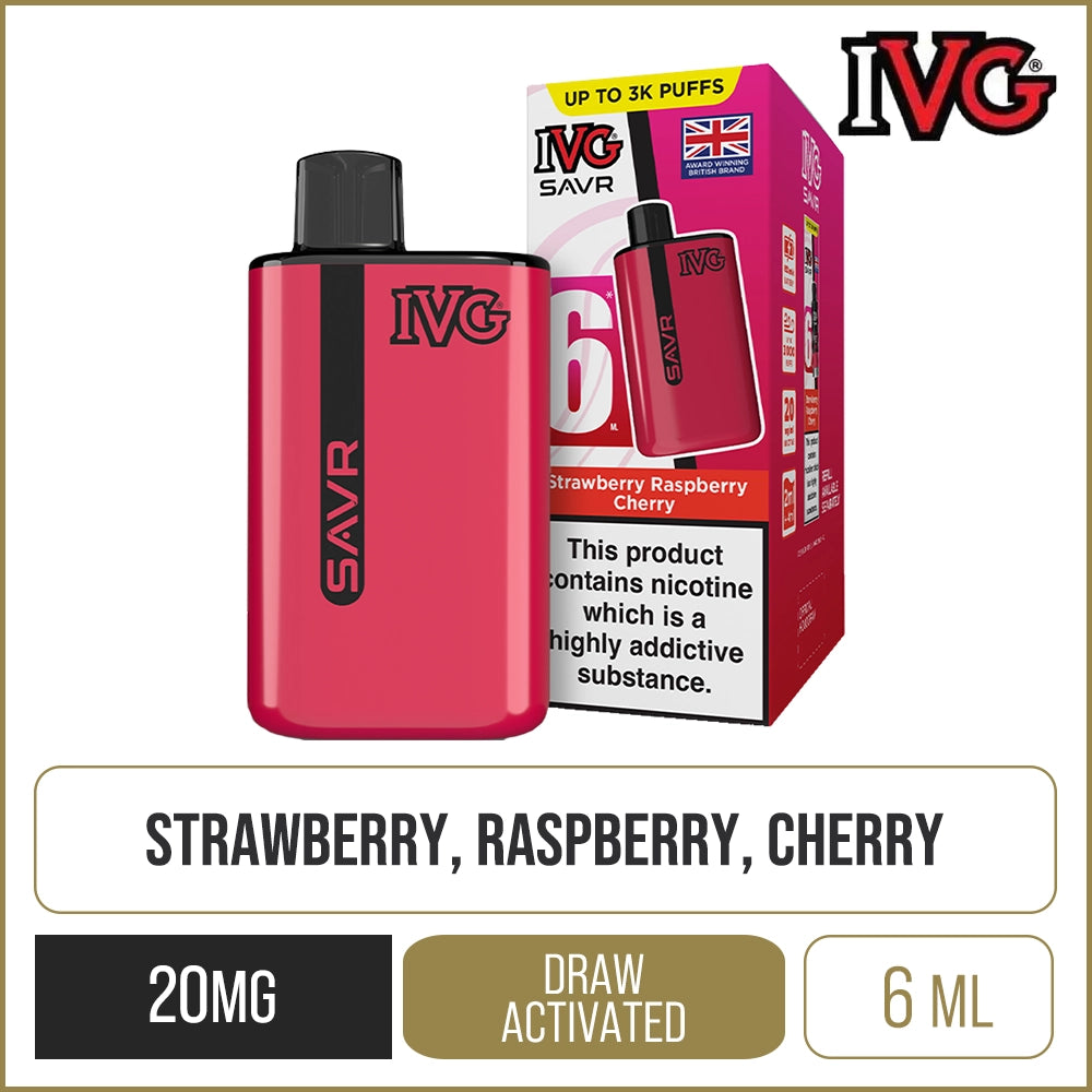 IVG SAVR Strawberry Raspberry Cherry Pod Vape Kit 6ml