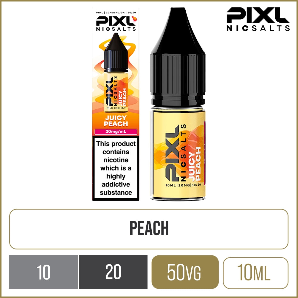 Juicy Peach PIXL Nic Salts E-Liquid 10ml