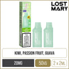 Kiwi Passion Fruit Guava Lost Mary BM600 Pods 2 Pack