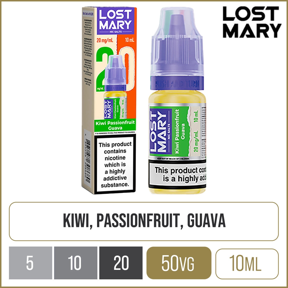 Kiwi Passion Fruit Guava Lost Mary Nic Salts E-Liquid 10ml