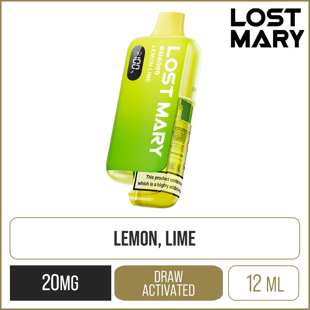 Lost Mary BM6000 Lemon Lime Pod Vape Kit 12ml