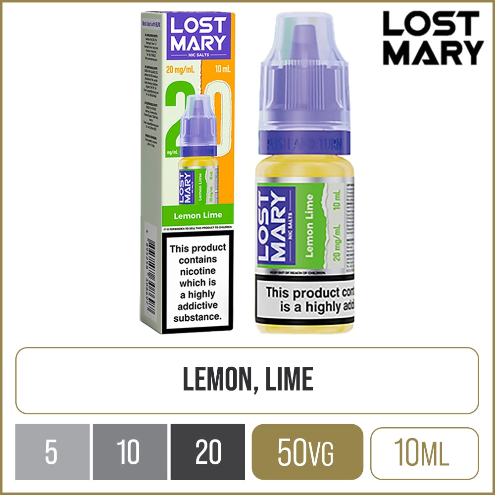 Lemon Lime Lost Mary Nic Salts E-Liquid 10ml