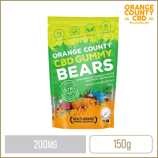 Orange County CBD 200mg Gummy Bears 12 Pack