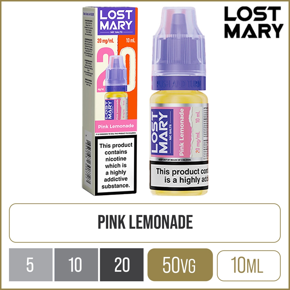 Pink Lemonade Lost Mary Nic Salts E-Liquid 10ml