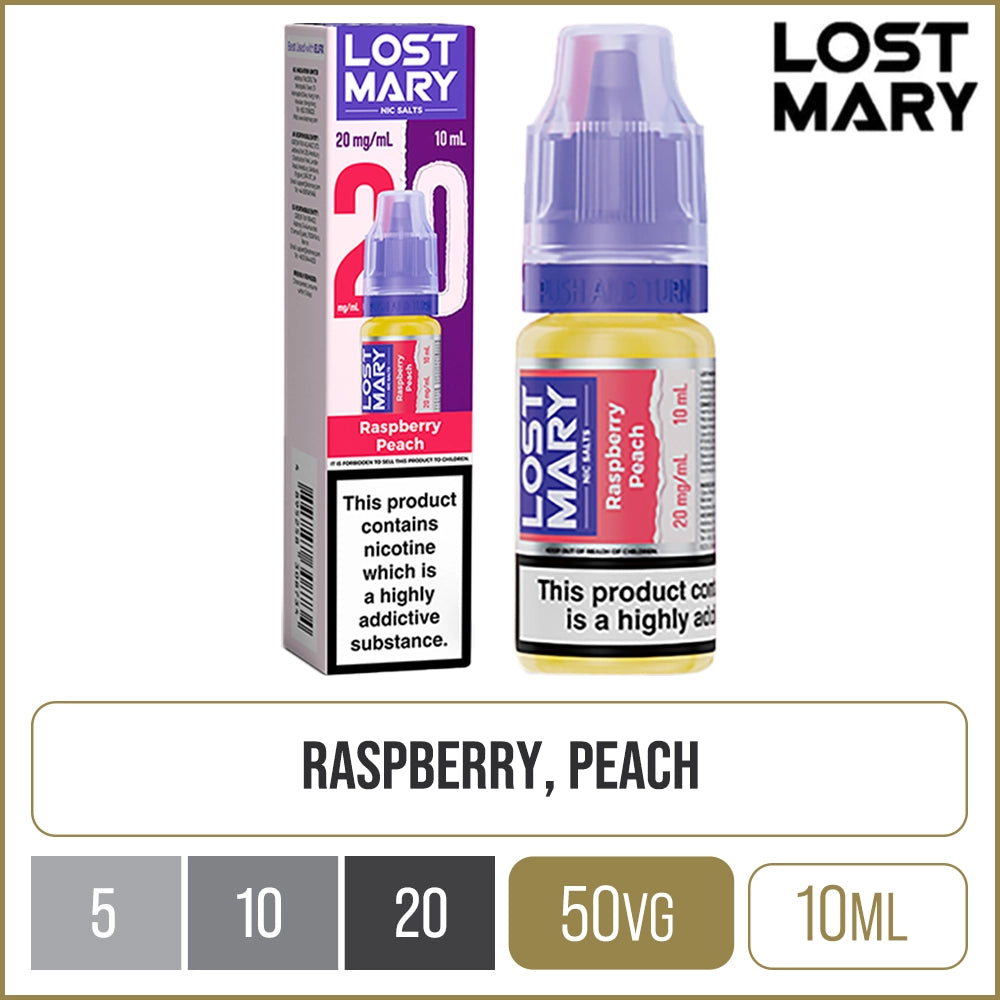 Raspberry Peach Lost Mary Nic Salts E-Liquid 10ml