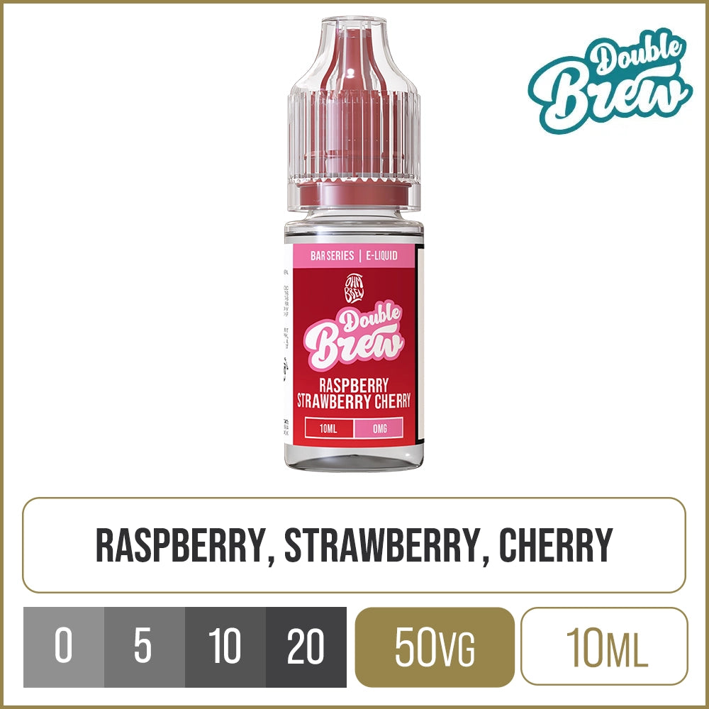 Raspberry Strawberry Cherry Double Brew Bar Series E-Liquid 10ml