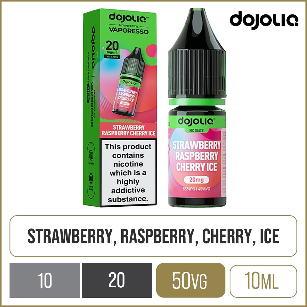 Strawberry Raspberry Cherry Ice DOJOLIQ Nic Salts By Vaporesso E-Liquid 10ml