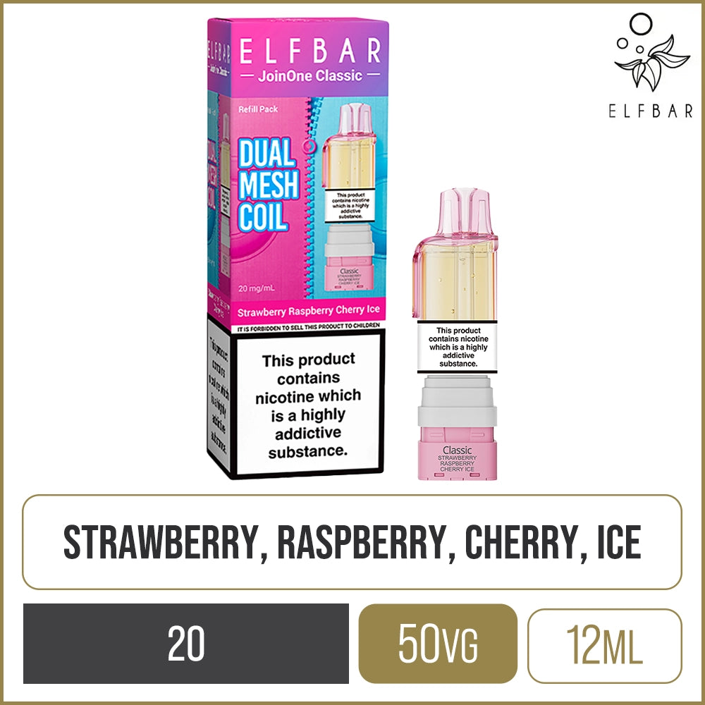 Strawberry Raspberry Cherry Ice Elf Bar JoinOne Classic Pod & Refill 12ml