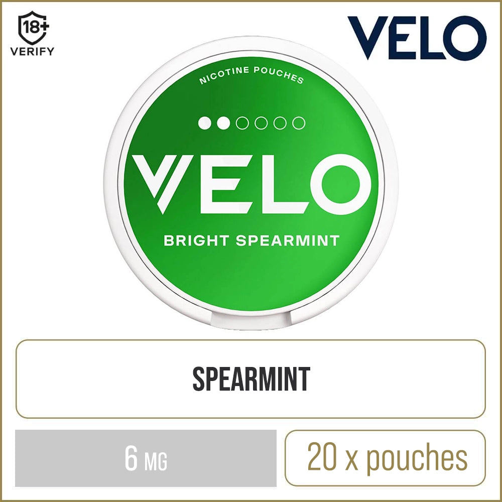 Bright Spearmint VELO Slim Nicotine Pouches 20 Pack