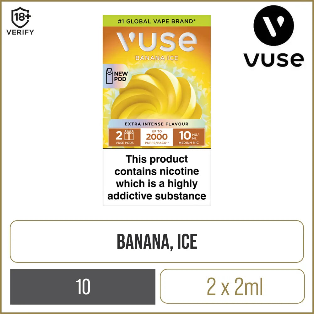 Buy Banana Ice Vuse Vape Pods | Free Delivery Buy Banana Ice Vuse Vape Pods | Free Delivery