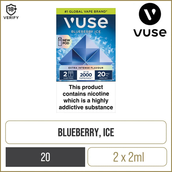 Buy Blueberry Ice Vuse Vape Pods | Free Delivery Buy Blueberry Ice Vuse Vape Pods | Free Delivery