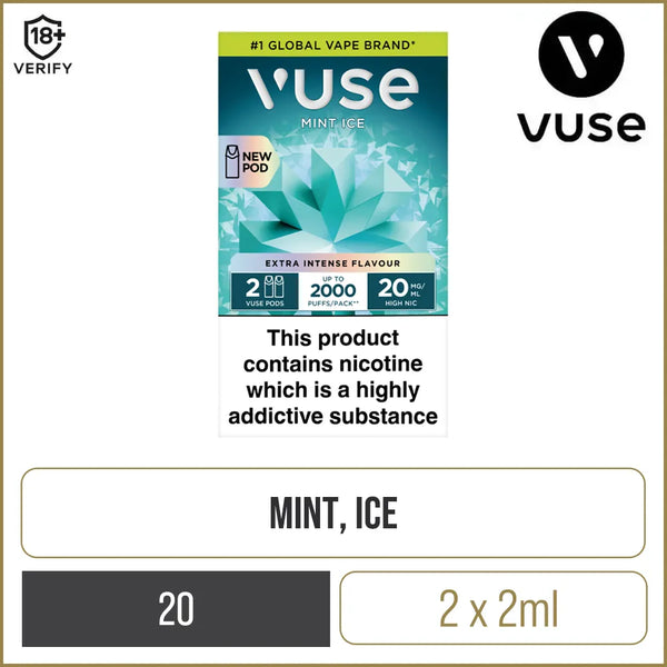 Buy Mint Ice Vuse Vape Pods | Free Delivery Buy Mint Ice Vuse Vape Pods | Free Delivery