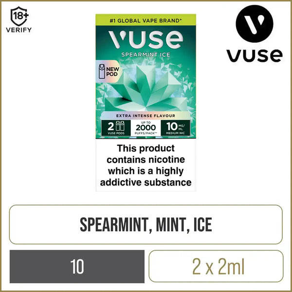 Buy Spearmint Ice Vuse Vape Pods | Free Delivery Buy Spearmint Ice Vuse Vape Pods | Free Delivery