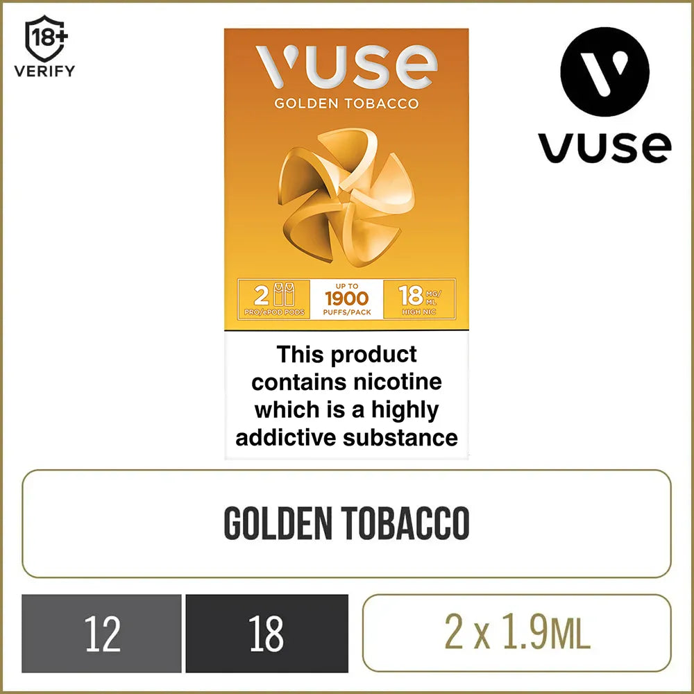 Buy Vuse Golden Tobacco Vape Pods | Free Delivery Buy Vuse Golden Tobacco Vape Pods | Free Delivery