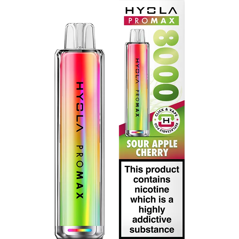 Sour Apple Cherry Hyola Pro Max 8000 Pod Vape Kit 10ml