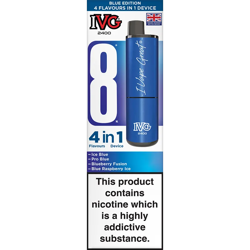 IVG 2400 4 in 1 Blue Edition Pod Vape Kit 8ml
