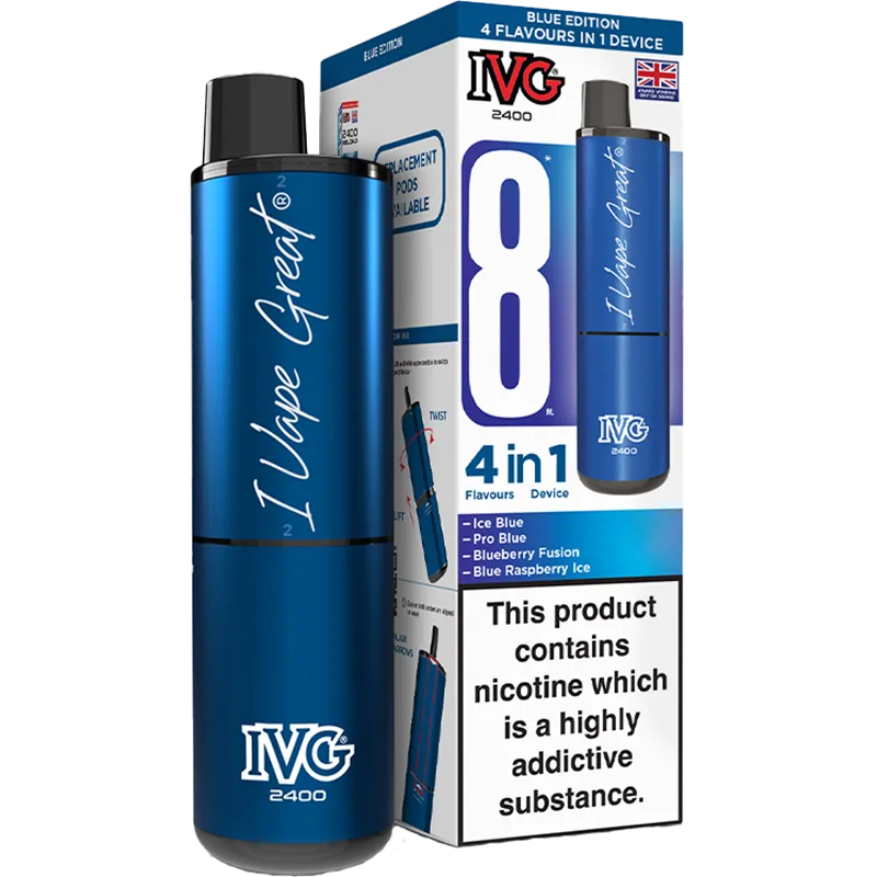 IVG 2400 4 in 1 Blue Edition Pod Vape Kit 8ml