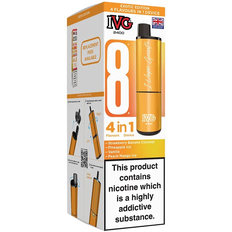 IVG 2400 4 in 1 Exotic Edition Pod Vape Kit 8ml