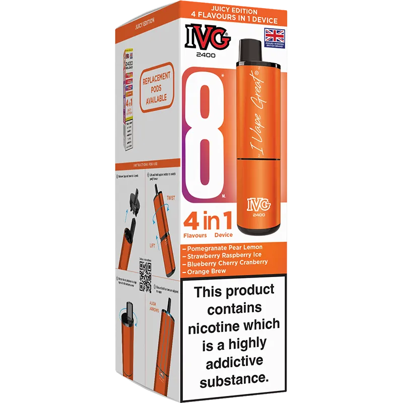 IVG 2400 4 in 1 Juicy Edition Pod Vape Kit 8ml