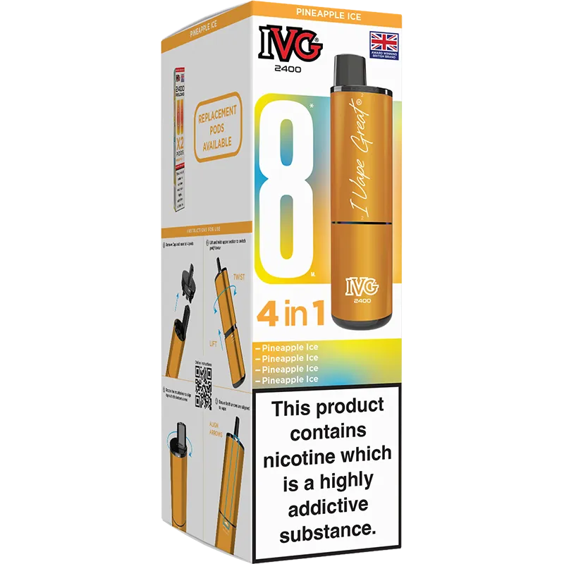IVG 2400 4 in 1 Pineapple Edition Pod Vape Kit 8ml