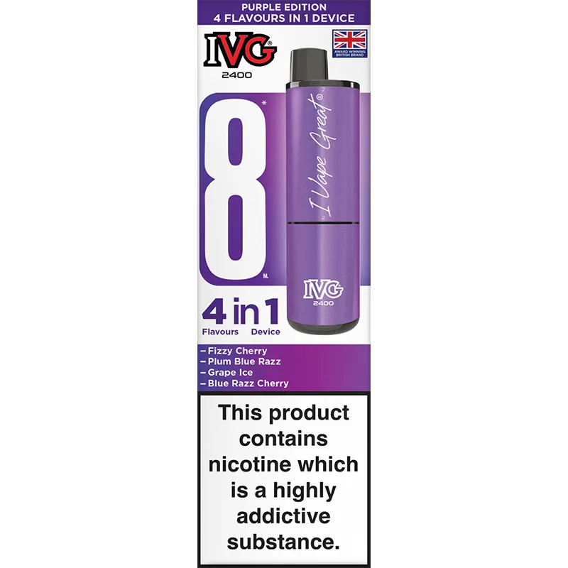 IVG 2400 4 in 1 Purple Edition Pod Vape Kit 8ml