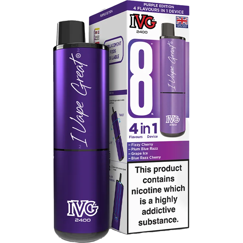 IVG 2400 4 in 1 Purple Edition Pod Vape Kit 8ml