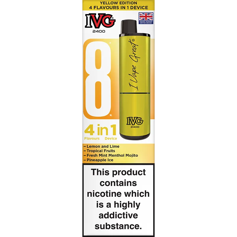 IVG 2400 4 in 1 Yellow Edition Pod Vape Kit 8ml