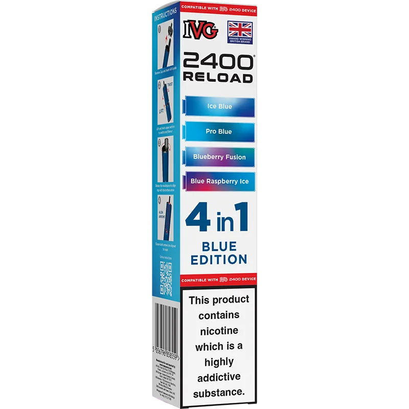 IVG 2400 Reload 4 In 1 Blue Edition Pods 4 Pack
