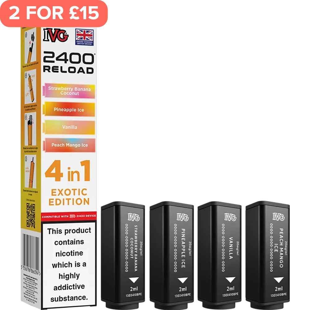 Exotic IVG 2400 Reload 4 In 1 Pods 4 Pack