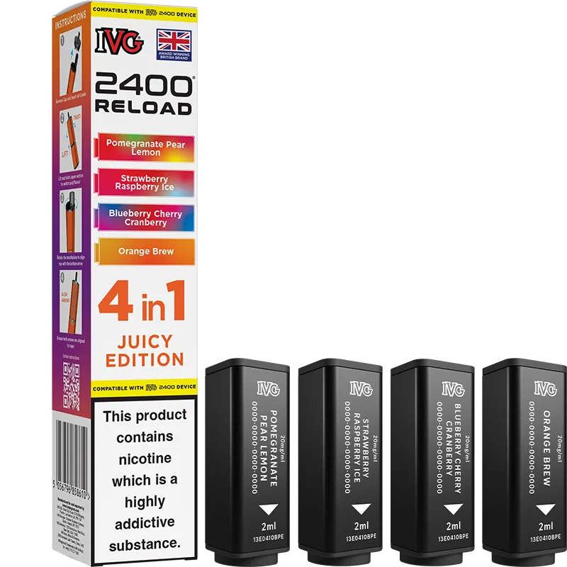 IVG 2400 Reload 4 In 1 Juicy Edition Pods 4 Pack