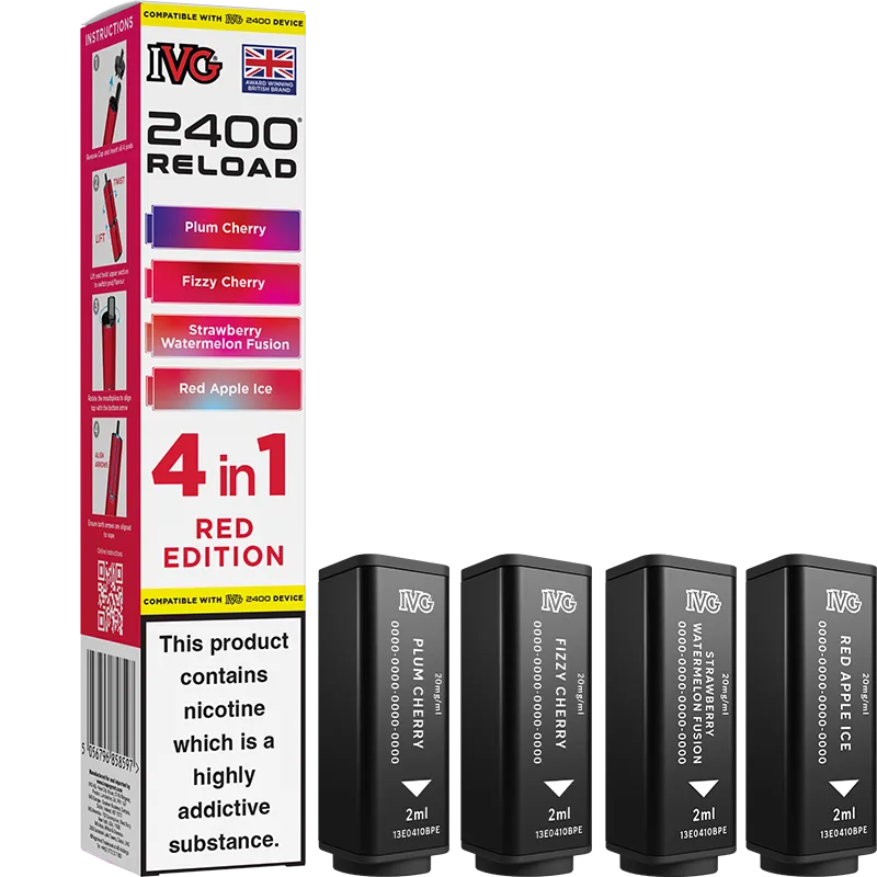 IVG 2400 Reload 4 In 1 Red Edition Pods 4 Pack